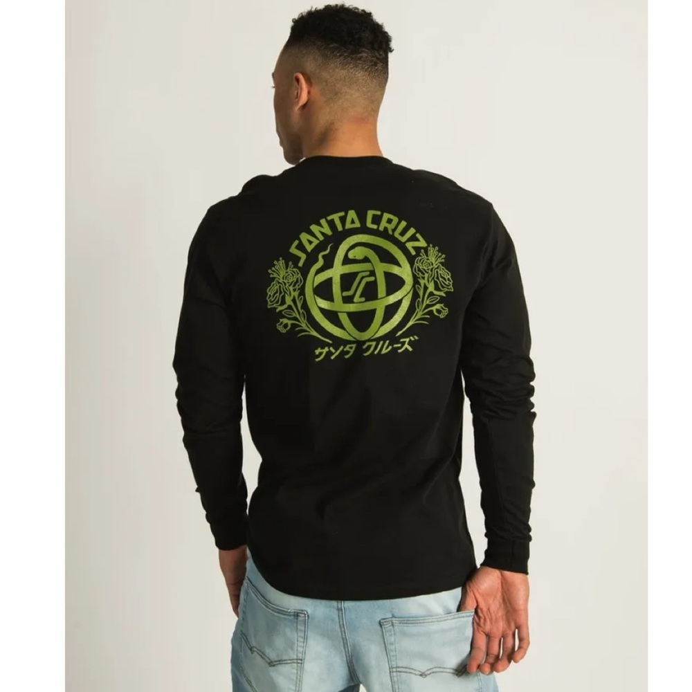 Santa Cruz Skateboards Serpent Loop Black Long Sleeve Shirt Men's Size Small